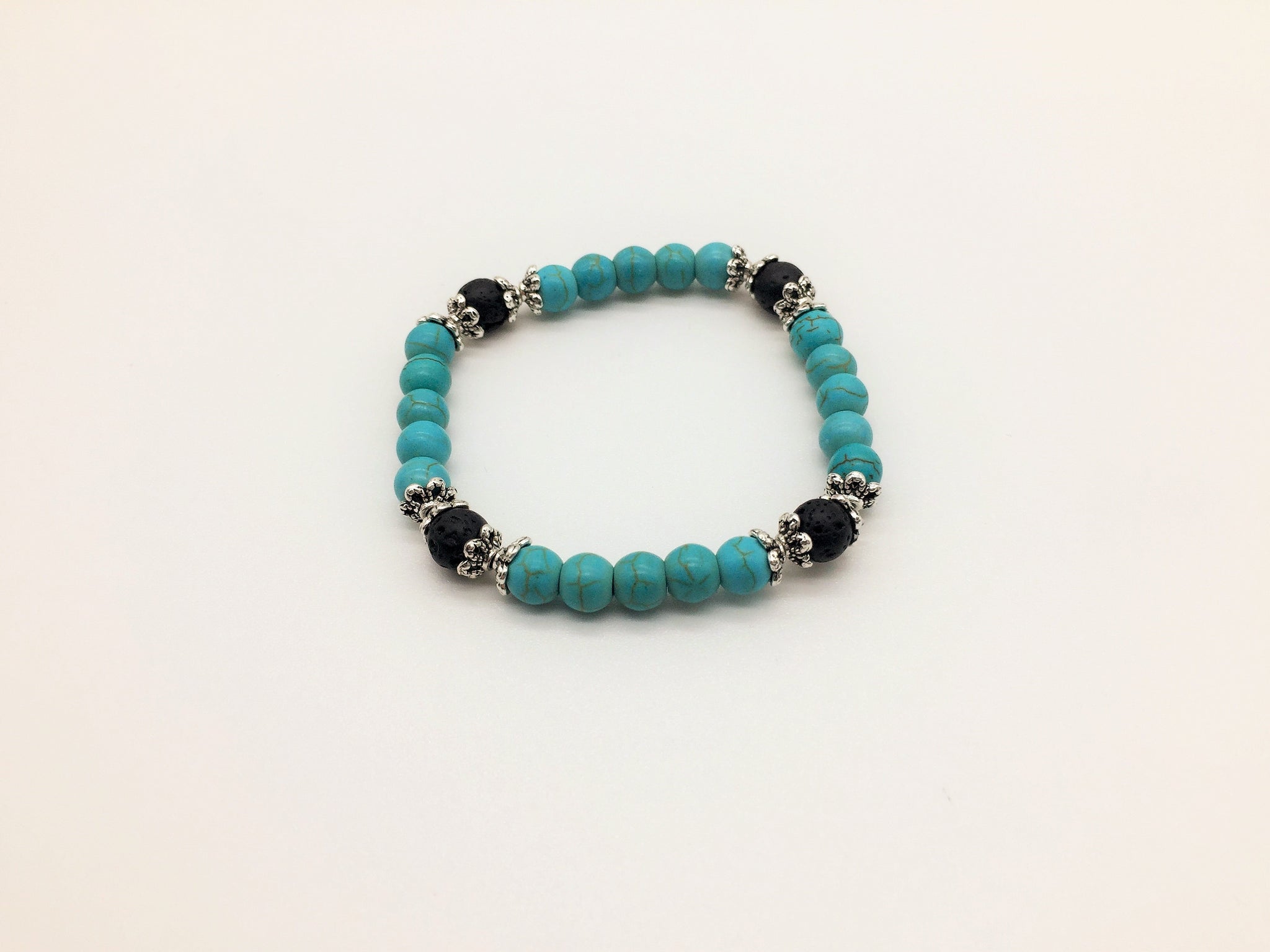 Throat Chakra Activating & Balancing bracelet Turquoise & Lava