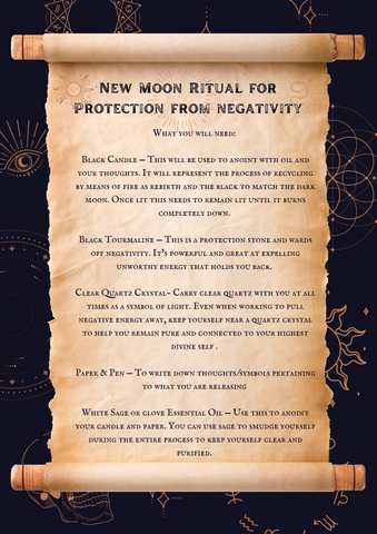 New Moon Ritual Instant download instructions without tools  - Protection from negativity