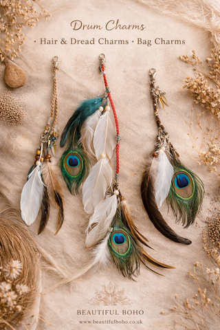 Beautiful Boho Feather Talisman - For Drum • Hair • Bag • Anywhere Your Soul Calls