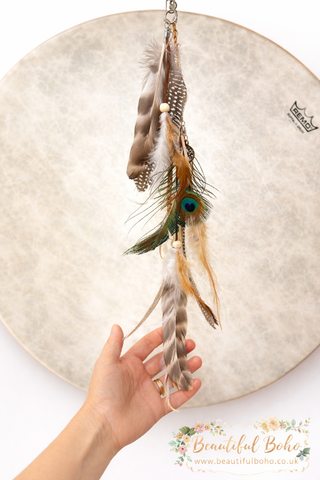 Beautiful Boho Feather Talisman - For Drum • Hair • Bag • Anywhere Your Soul Calls