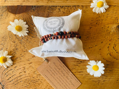 Natural Insect Repellent necklace & double wrap bracelet
