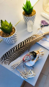 Peacock Feather Smoke Cleansing Wand