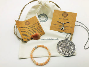 £12.00 Small Bead Crystal Bracelet New Moon Ritual Blessings Box