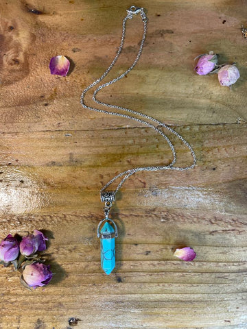 Double Terminated Positivity & Happiness Turquoise Crystal Pendant