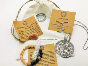 £18 Large Bead Crystal Bracelet New Moon Ritual Blessings Box