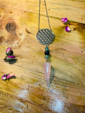 Sacred Geometry Scented Flower of Life heart Chakra Activating Pendant