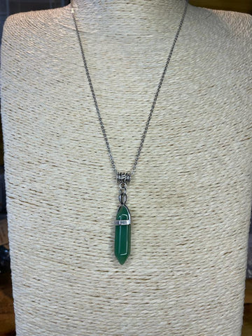 Double Terminated Motivation & Energising Green Aventurine Crystal Pendant
