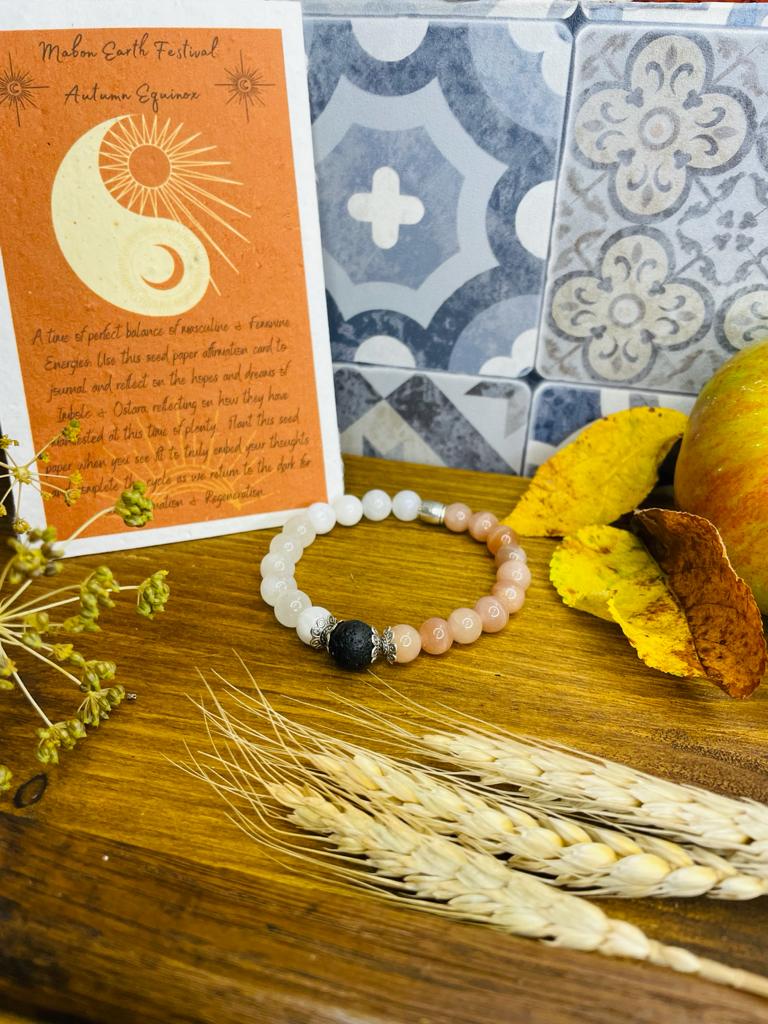 Mabon Divine masculine & feminine unity crystal scented bracelet