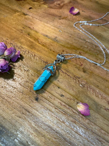 Double Terminated Positivity & Happiness Turquoise Crystal Pendant