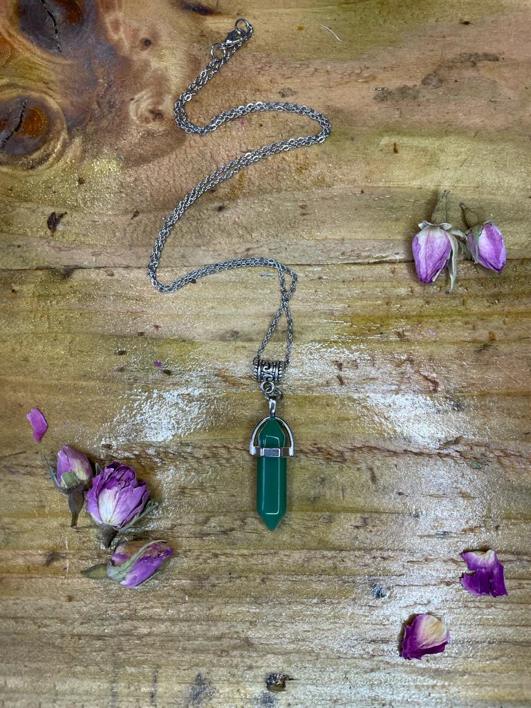 Double Terminated Motivation & Energising Green Aventurine Crystal Pendant