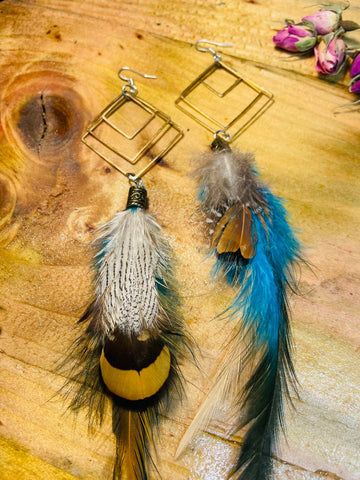 Sacred Geometry feather earrings