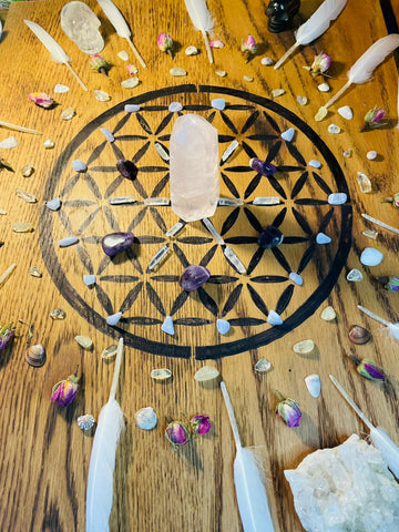 Sacred Geometry Flower of Life Pyrography wall hanging