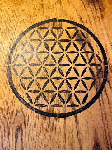 Sacred Geometry Flower of Life Pyrography wall hanging