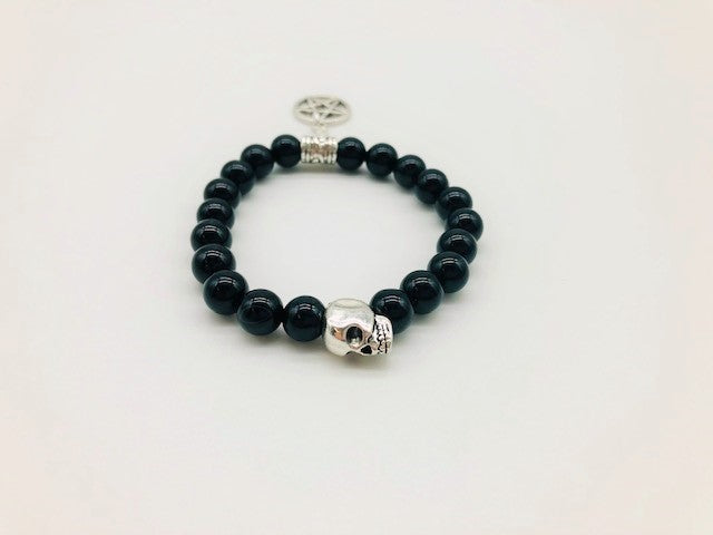 Wicca Black Onyx Ultimate Protection of Negative Energies Spell casting Bracelet