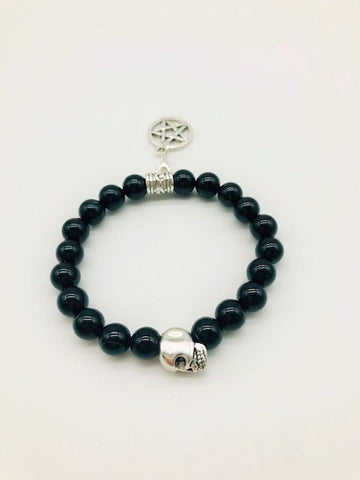 Wicca Black Onyx Ultimate Protection of Negative Energies Spell casting Bracelet