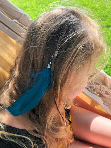 Lammas Celebration Peacock Feather dreadlock Cuff