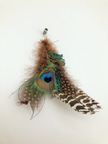 Lammas Celebration Peacock Feather dreadlock Cuff