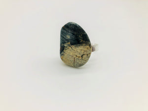 Silver Leaf Jasper Holistic Healing Ring emotionally grounding