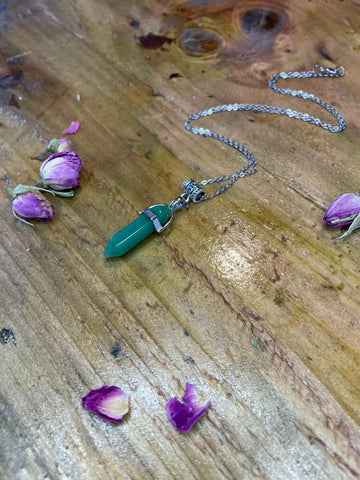 Double Terminated Motivation & Energising Green Aventurine Crystal Pendant