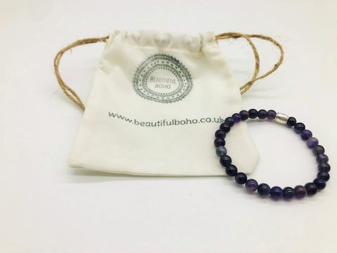 Amethyst Simply Crystal Creativity, Effective Meditation & Spiritual Awareness Small Bead Bracelet