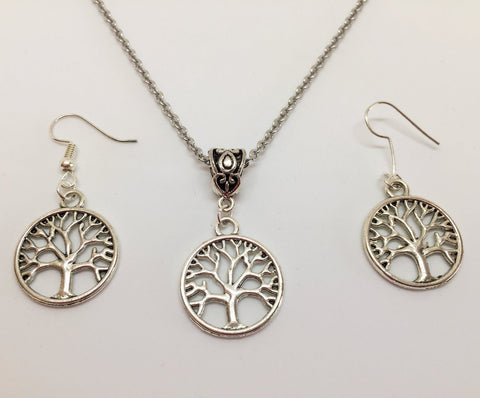 Large Tree of Life Pendant & Earring Set