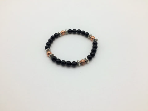 Positivity & Happiness Black Onyx & Copper Holistic Healing bracelet