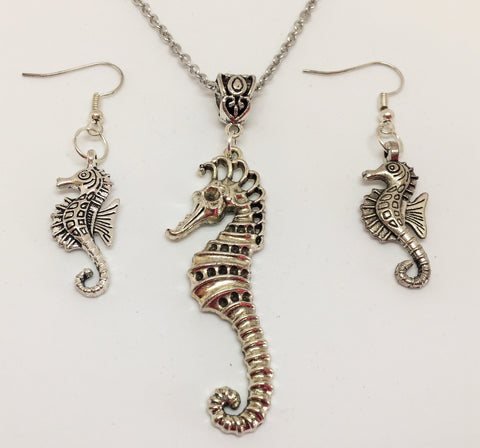 Seahorse Pendant & Earring Set