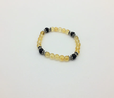 Solar Plexus Chakra Activating & Balancing bracelet Citrine & Lava