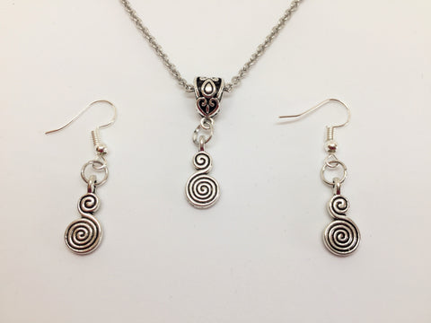 Wicca Goddess Pendant & Earring Set