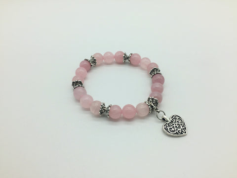 Rose Quartz unconditional Love Charm Bracelet