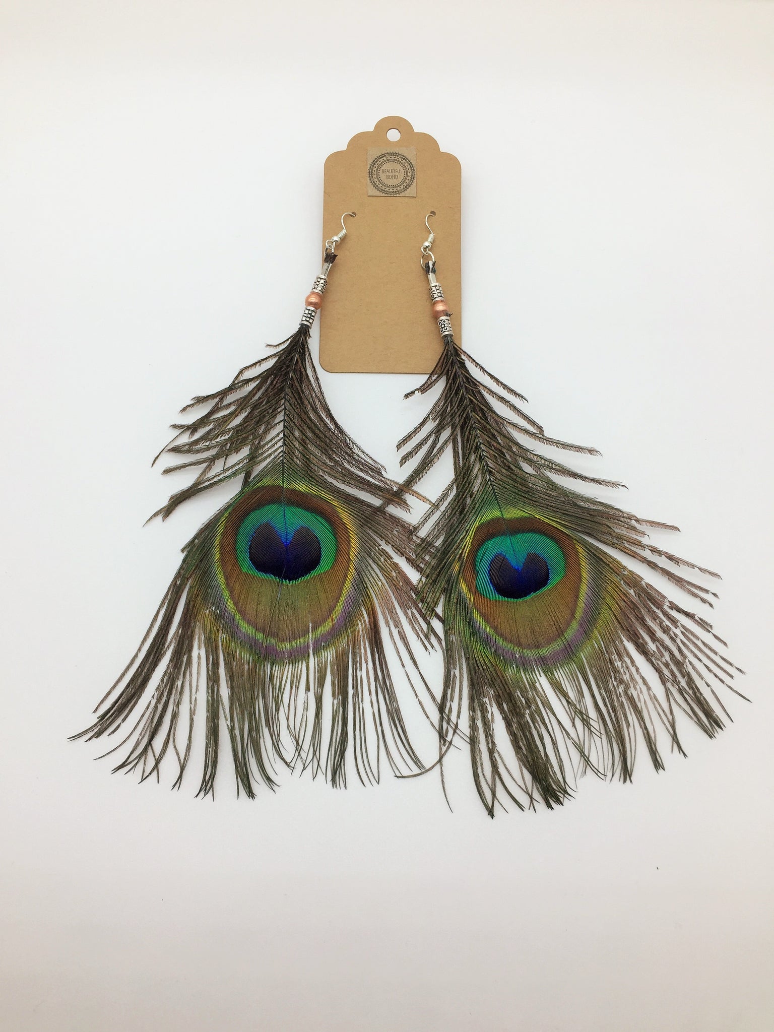Lammas Celebration Peacock Feather Earrings
