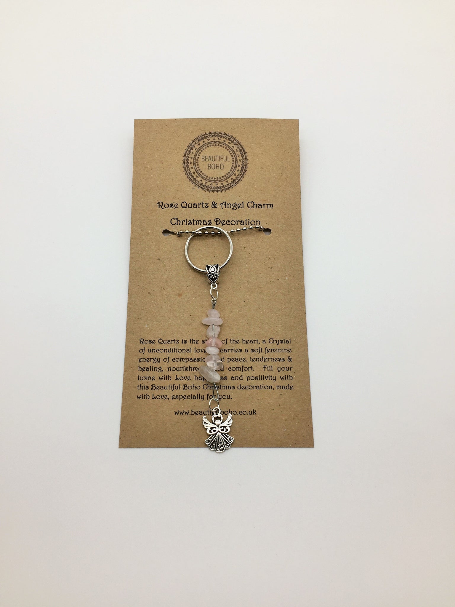 Rose Quartz & Angel Charm Protection charm