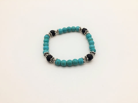 Throat Chakra Activating & Balancing bracelet Turquoise & Lava