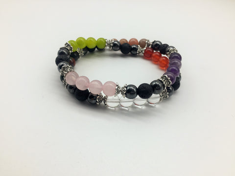 Family Aroma Holistic Healing & Energizing Double Bracelet & Necklace.