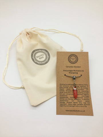 Motivation & Energising Carnelian Pendant