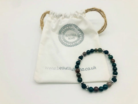 Root Chakra Balancing Bloodstone Aroma Holistic Healing bracelet