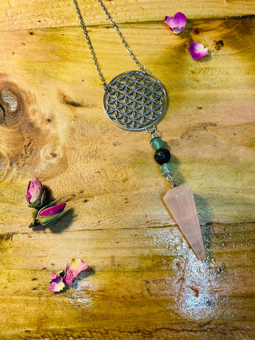 Sacred Geometry Scented Flower of Life heart Chakra Activating Pendant