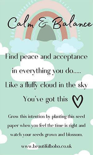 Children's Seed Paper Affirmation Card - Calm & Balance