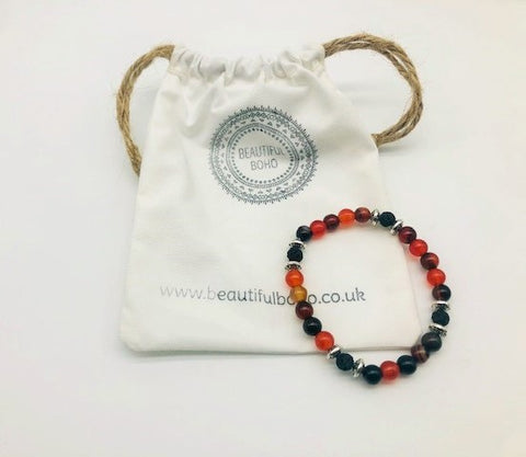 Sacral Chakra Balancing Carnelian Aroma Holistic Healing Bracelet