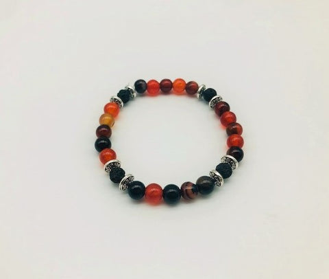 Sacral Chakra Balancing Carnelian Aroma Holistic Healing Bracelet