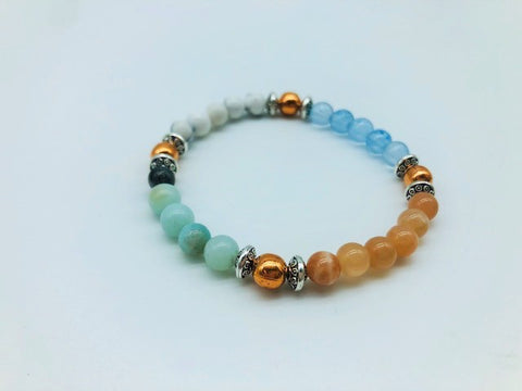 Total Calm & Balance Bracelet With Copper, Howlite, Moonstone, Aquamarine and Amazonite