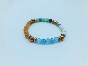 Total Calm & Balance Bracelet With Copper, Howlite, Moonstone, Aquamarine and Amazonite