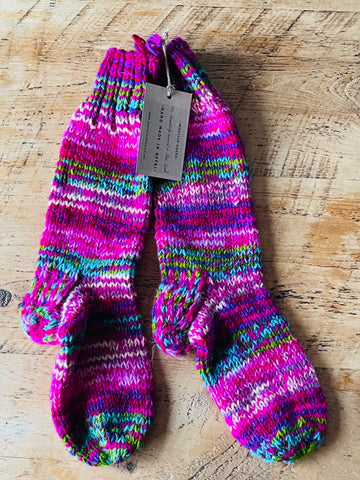 Hand Made Nepalese meditation woollen long socks