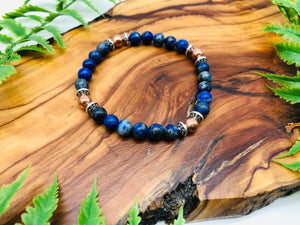 Lapis Lazuli & copper bracelet for Positivity& Happiness