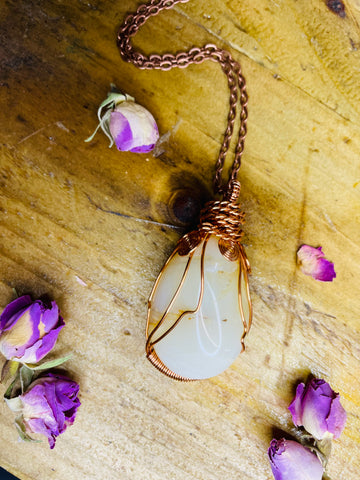 Copper wrapped Opal Pendant