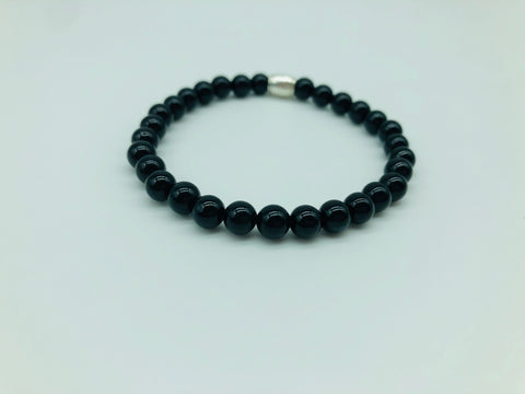 Positivity & Happiness Black Onyx small bead simply crystal bracelet