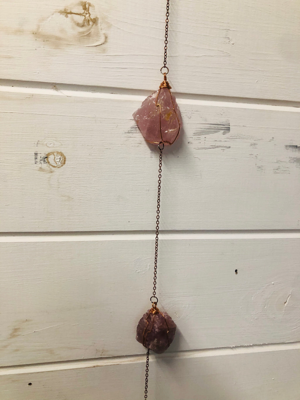 Positivity & Happiness Rose Quartz drop wall hangings