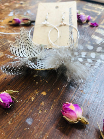 Lammas Celebration Boho Feather Hoops