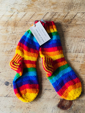 Hand Made Nepalese meditation woollen long socks