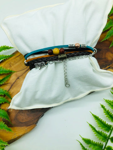Gentleman’s Holistic Healing wrap bracelet & necklace